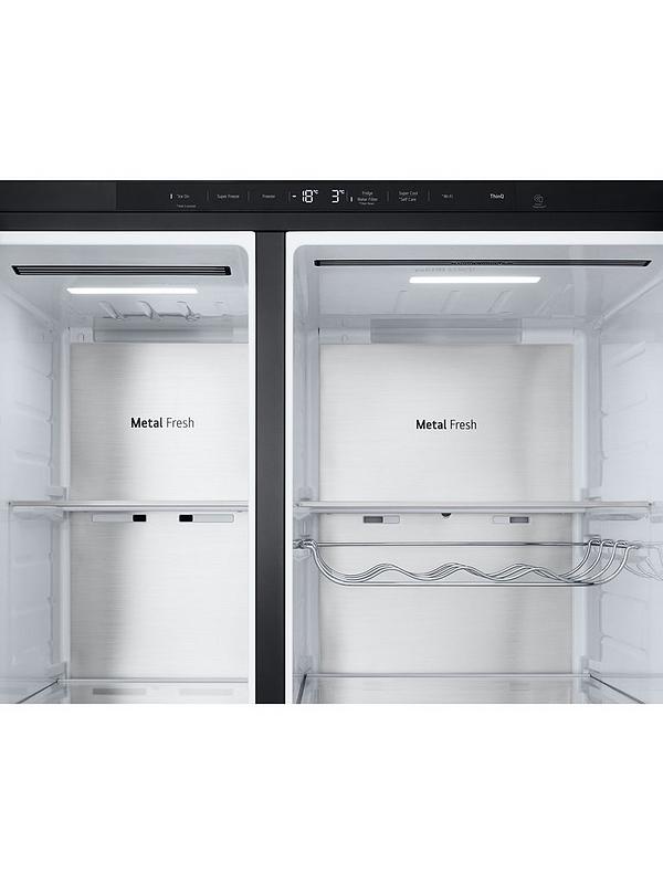 LG InstaView GSXE90EVAD 628L Smart Inverter American Style Fridge Freezer - Black Steel - Image 4